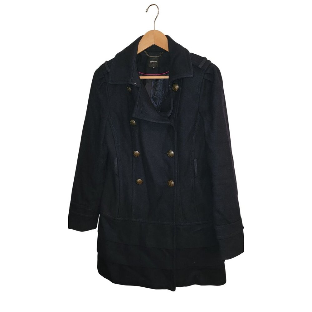 Express Womens Double Breasted Navy Peacoat Jacket Size M